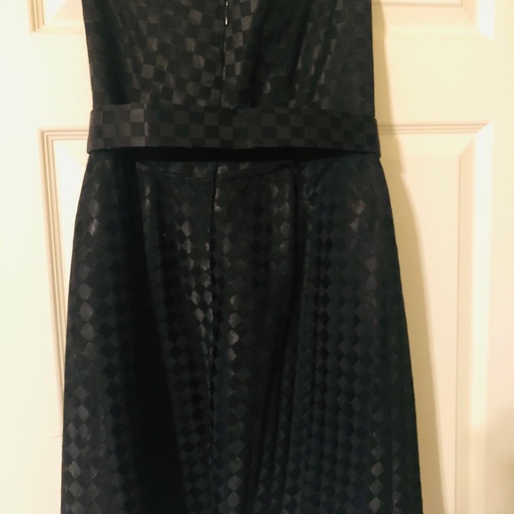 Vintage black strapless sateen checkerboard dress - Picture 4 of 4